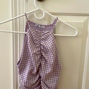 Adorable Zara purple lilac crop top checkered